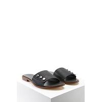 Faux Leather Slip-On Sandals