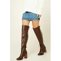 Faux Leather Knee-High Boots