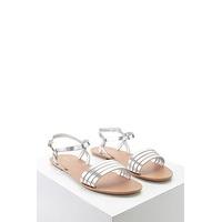 Faux Leather Metallic Sandals