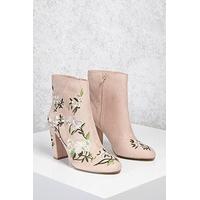 Faux Suede Embroidered Boots