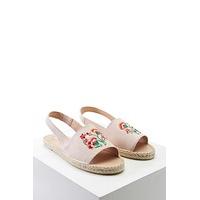 Faux Suede Floral Espadrilles