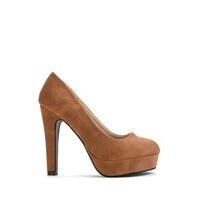 faux leather platform court shoes