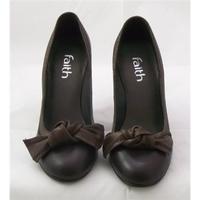 Faith, size 3 brown stiletto heeled pumps