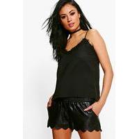 Faux Leather Runner Shorts - black