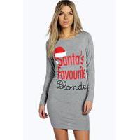 Favourite Blonde Bodycon Christmas Dress - grey