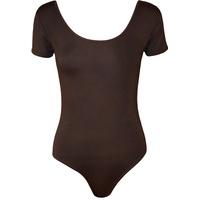 Faith Short Sleeve Bodysuit - Brown