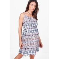 faith aztec printed strappy sundress multi