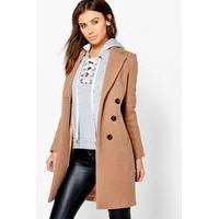Fatih Double Breasted Camel Duster Coat - camel