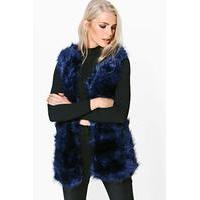 Faux Fur Gilet - blue