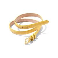 fancy leather belt buttercup yellow m