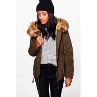 faux fur parka natural