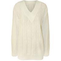 Faith Cable Knit Cricket Jumper - White