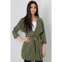 faux suede utility jacket in khaki