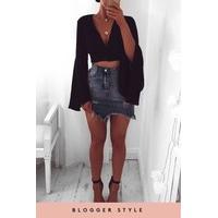 Faye Ripped Denim Mini Skirt