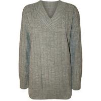 Faith Cable Knit Cricket Jumper - Light Grey