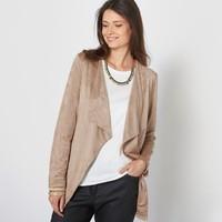 faux leather panelled jacket