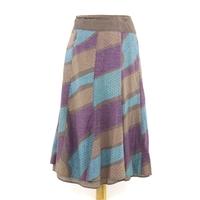 Fat Face Size 8 Tonal Purple and Grey A Line Cotton Skirt