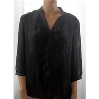 Fashion Union Medium/ Large Black Sheer Blouse