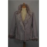 Faux sheepskin jacket - Size: M - Pink - Casual jacket / coat
