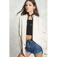 faux suede draped jacket