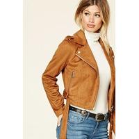 Faux Suede Moto Jacket