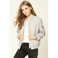 faux fur lined bomber jacket