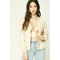 Faux Suede Bomber Jacket