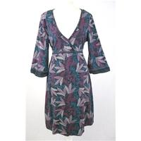 Fat Face size 12 dark blue & purple mix patterned dress