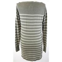 Fat Face - Size 14 - Sage Green - Striped Sweater Dress