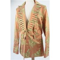 Favourbrook Size 16 Beautiful Mandarin And Orange Brocade Evening Jacket