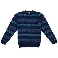 Fair Isle-style Lambswool Jumper, Midnight Mix, Size L, Lambswool