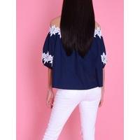 faith navy blue off shoulder top