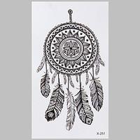 Fashion Tattoo Black Dreamcatcher Waterproof Tattoo Stickers