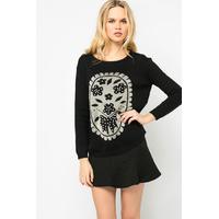 Faux Pearl Embellished Lurex Jumper