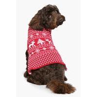 fairisle christmas dog jumper red