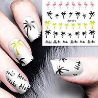 Fashion Printing Pattern Water Transfer Printing Coconut Tree Pattern Nail Stickers