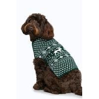 fairisle christmas dog jumper bottle green