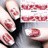 fashion printing pattern water transfer printing gouache flower nail s ...