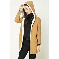 Faux Shearling Trim Cardigan
