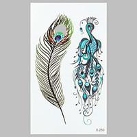 Fashion Tattoo Peacock Feather Waterproof Tattoo Stickers