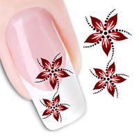 Fashion Flower Water Transfer Sticker Nail Art Decals Nails Wraps Watermark Nail Tools