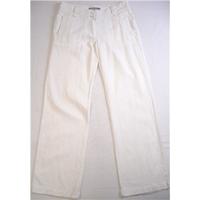 Fat Face - Size 10 L - White - Linen Blend Trousers