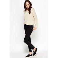 faux zip pocket quilted treggings