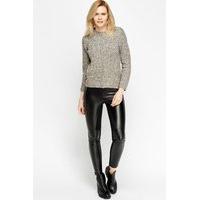 Faux Leather Front Leggings