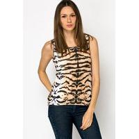 Faded Animal Print Vest Top