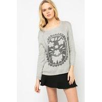 Faux Pearl Embellished Lurex Jumper