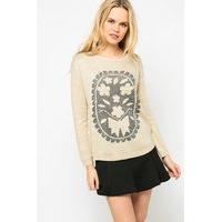 Faux Pearl Embellished Lurex Jumper