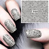 Fashion Printing Pattern Water Transfer Printing Gouache Flower Nail Stickers