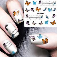 Fashion Printing Pattern Water Transfer Printing Butterfly Nail Stickers