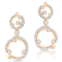 Faberge Rococo Earrings Pave Diamond Rose Gold Drop